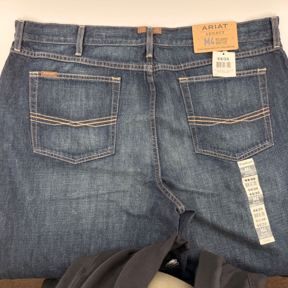 Ariat M4 Legacy Relaxed Boot Cut Jeans 44x30 Roadhouse Blue Denim 10008402 NWT